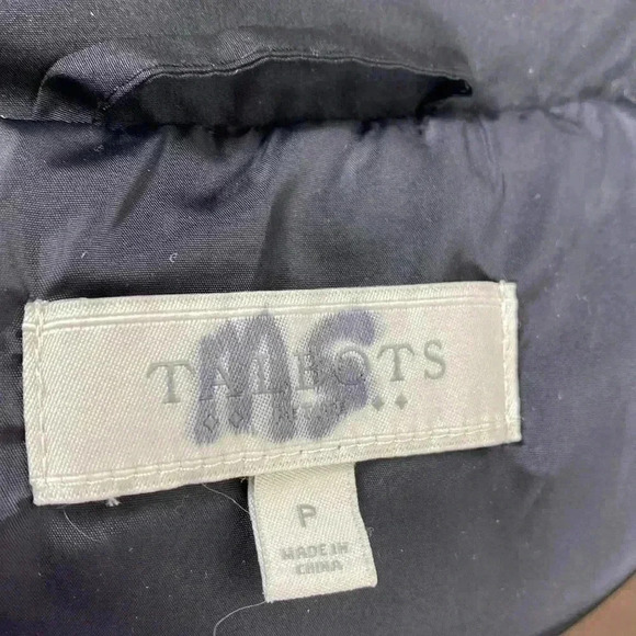 Talbots Black Down Feather Vest with Gold Zippers.  Size P Small. - Picture 6 of 9